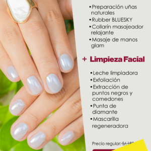 Manicure Rubber + Limpieza Facial | Cyber Wine